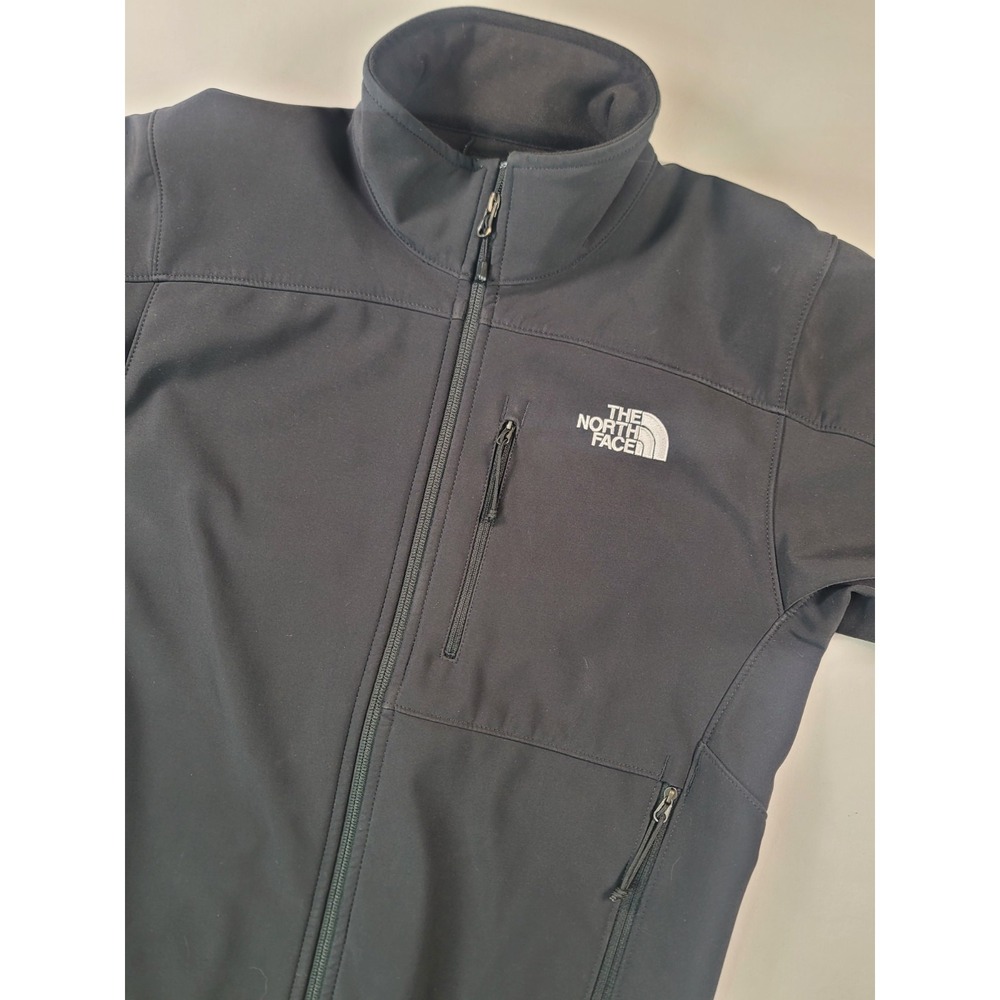 The North Face Mens Soft Shell Jacket Black Full Zip Fleece Lined S
